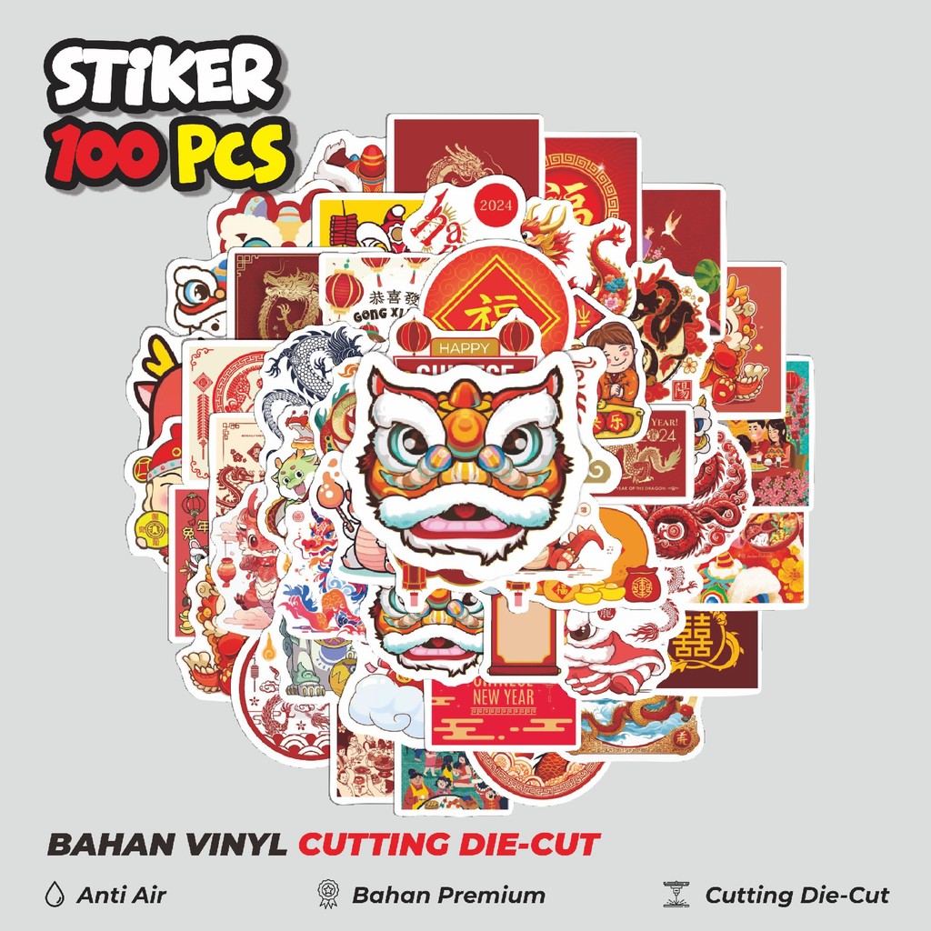

Terbaru! 50 pcs Stiker Tema Imlek V1 Dekorasi Lucu Kreatif untuk Notebook, Skateboard, HP