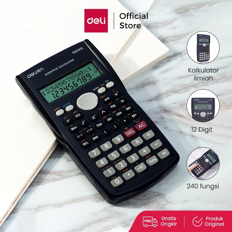 

New Deli ED82MS Scientific Calculator Kalkulator Scientific 240 Function untuk sekolah dan kantorPremium