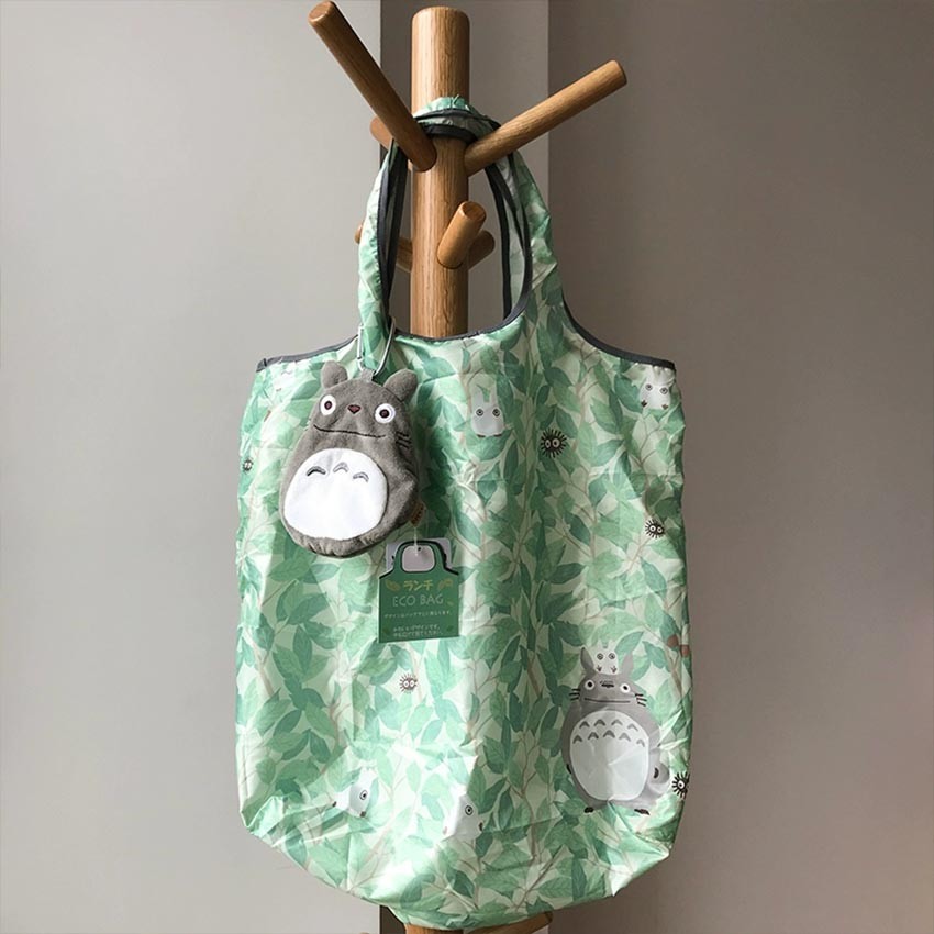Shopping Bag Ghibli Eco Bag Tas Kantong Belanja Lipat Jumbo Dengan Boneka Pouch Totoro