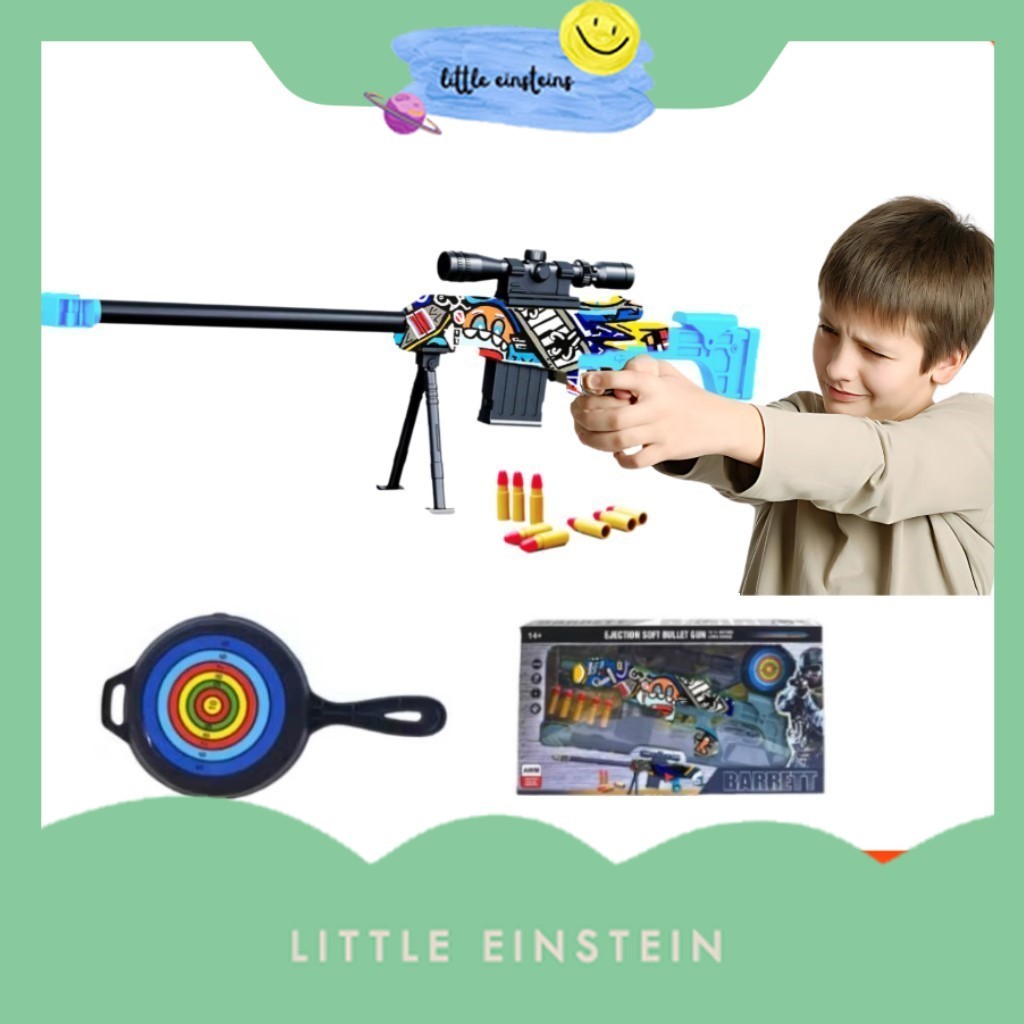 Little Einstein Mainan Anak 2026 A W M SNIPER BARRETT Mainan Tembakan Menarik Anak Seru Panci Outdoo