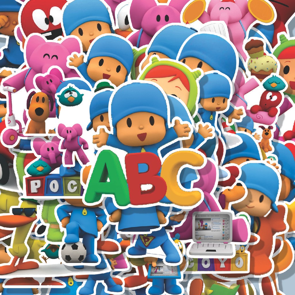 100PCS Lucu Stiker Kartun Pocoyo Circus Stiker Aesthetic Stiker Anti Air Stikers Berperekat Waterpro