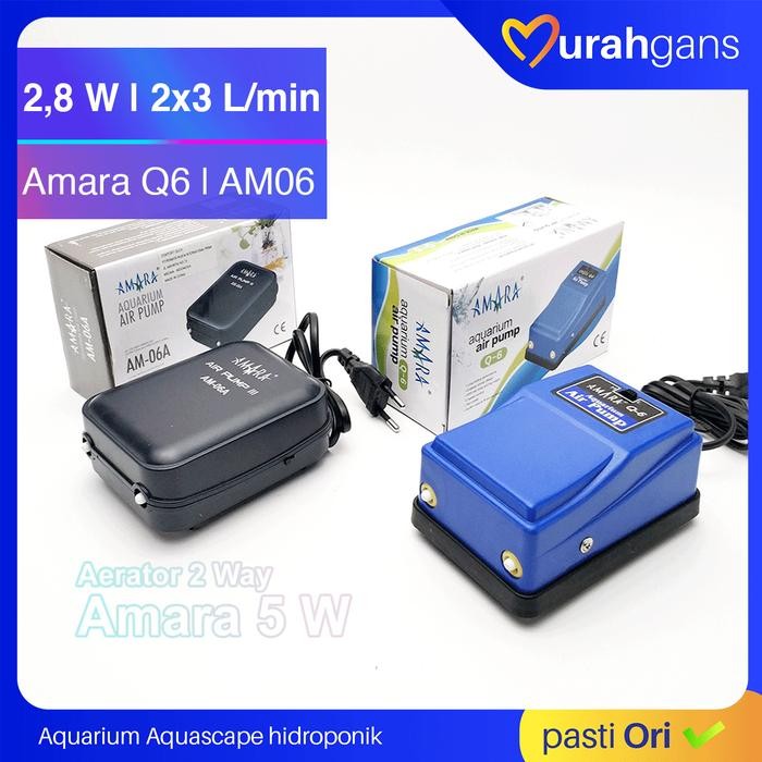 Aerator Aquarium 2 Lubang Amara AM 06 Pompa Udara Amara Q6 - amara Q6