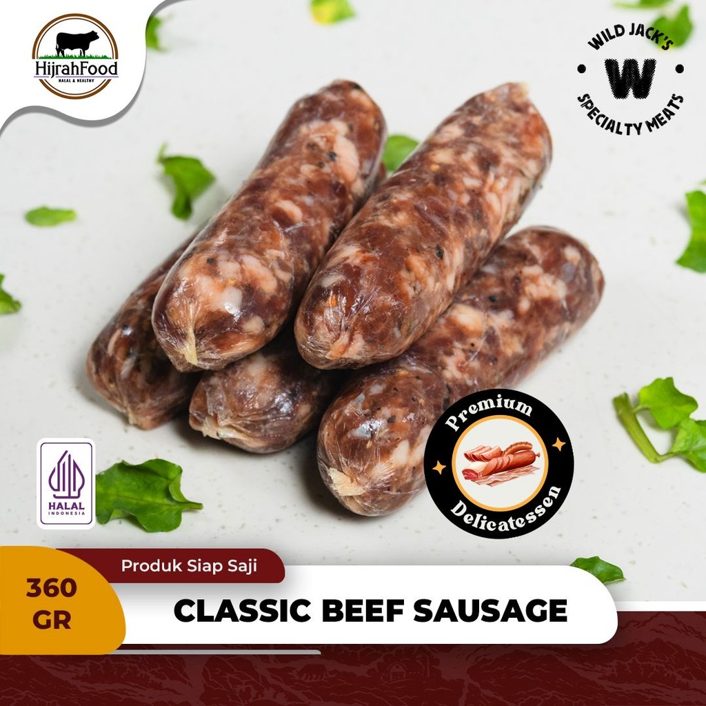 

Wild Jack's Premium Classic Beef Sausage | Sosis Daging Sapi Klasik Delicatessen - 360 gram