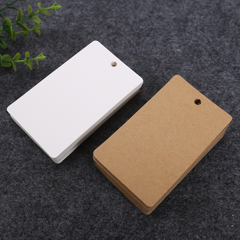 

Blank Price Tag Cardboard Gift Tags White Kraft Paper Labels DIY Graffiti Card Garment Tags Thank You Message Cards 9x5cm 50pcs