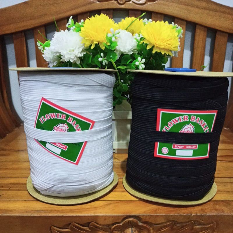 Karet elastis SJ 12 FLOWER BASKET HITAM dan PUTIHMurah
