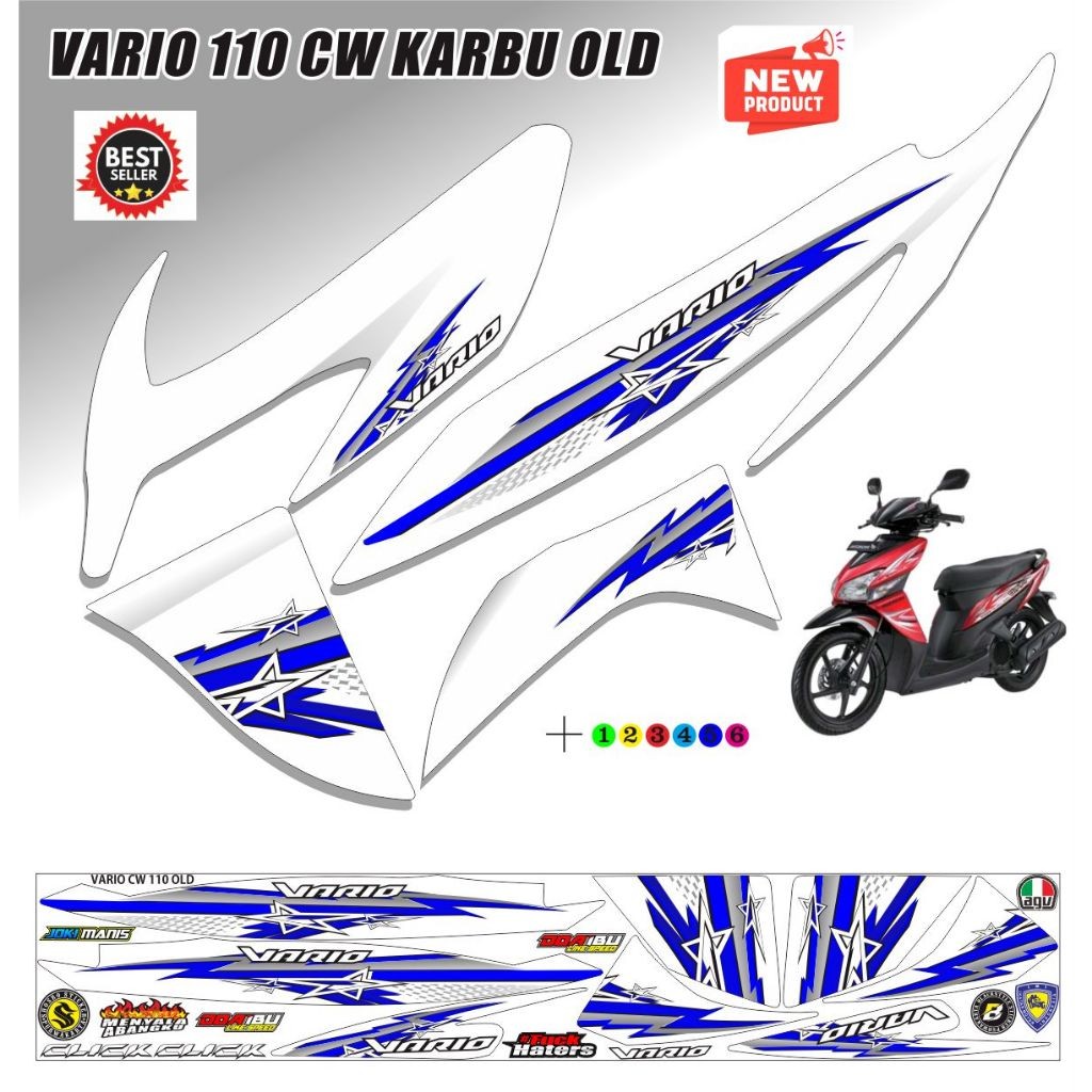 STIKER VARIASI VARIO OLD CW 110 MOTIF KEREN STRIPING MOTOR VARIO KARBU 110 CW