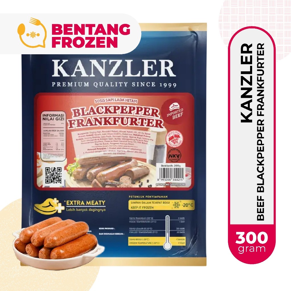 

Kanzler Sosis Blackpepper Frankfurter 300gr / Sosis Lada Hitam