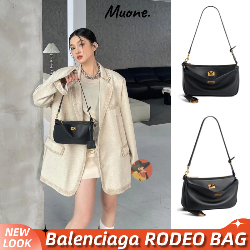 Balenciaga Women's Rodeo Sling Pochette in Black tas punggung bahu Shoulder Bag