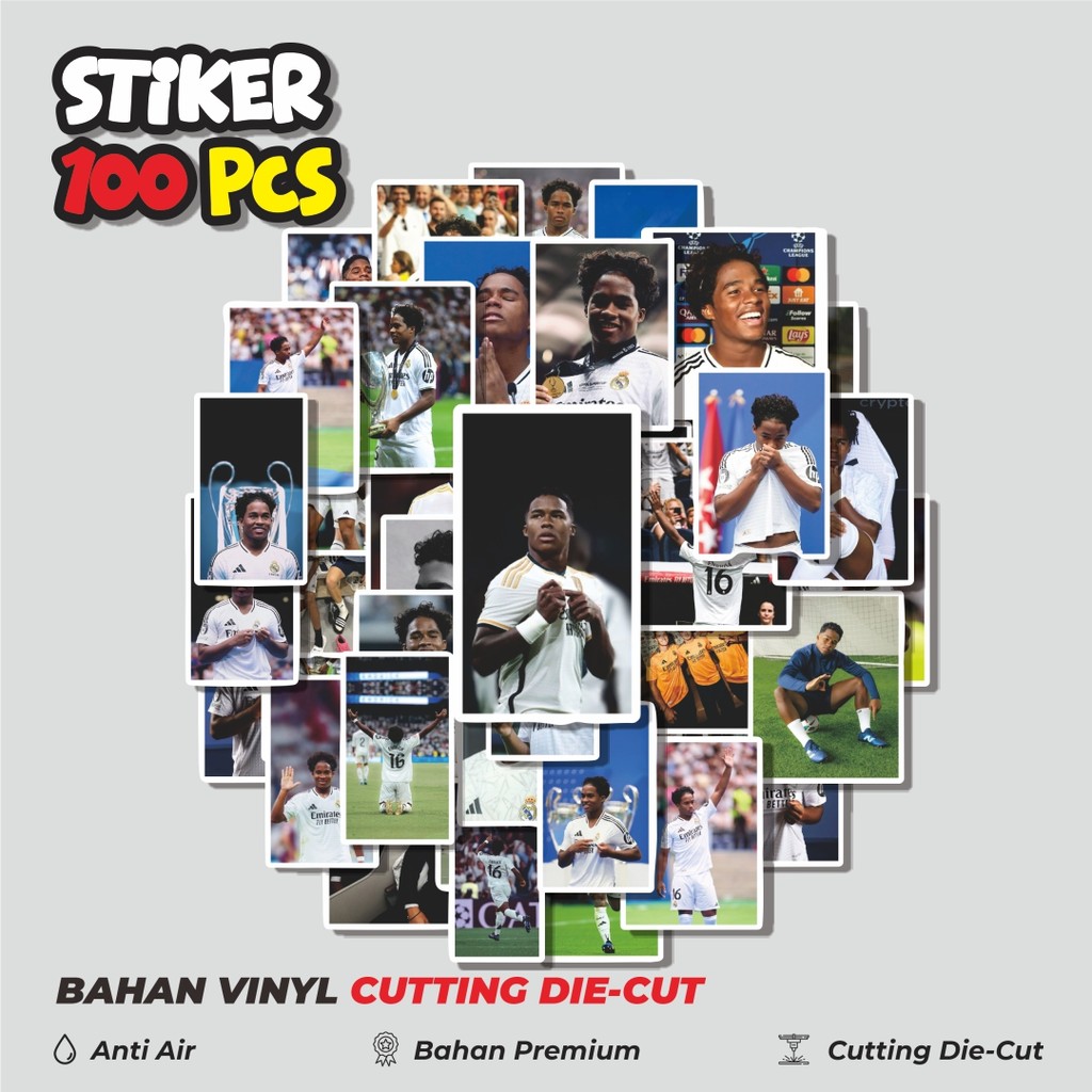 

Terbaru! 50 pcs Stiker Sepak Bola RM Endrick V2 Dekorasi Lucu Kreatif untuk Notebook, Skateboard, HP