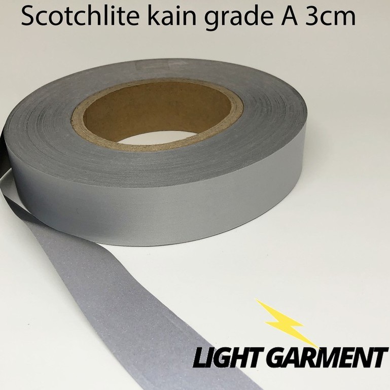 

Scotchlite skotlet scotlight pita pemantul cahaya kain jahit A 3 cm per roll / Reflective Reflektor Reflektif Baju Safety