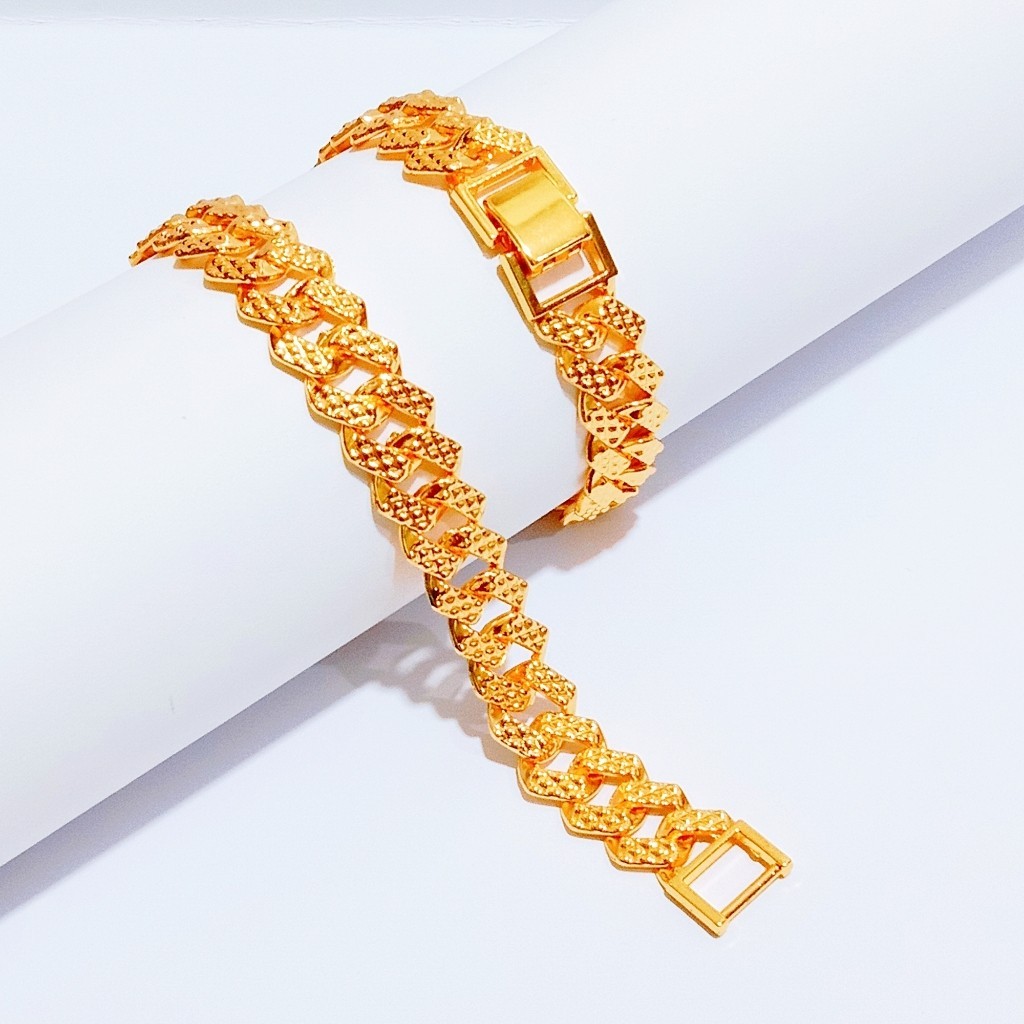 Gelang Rantai Sisik Naga Lapis Emas