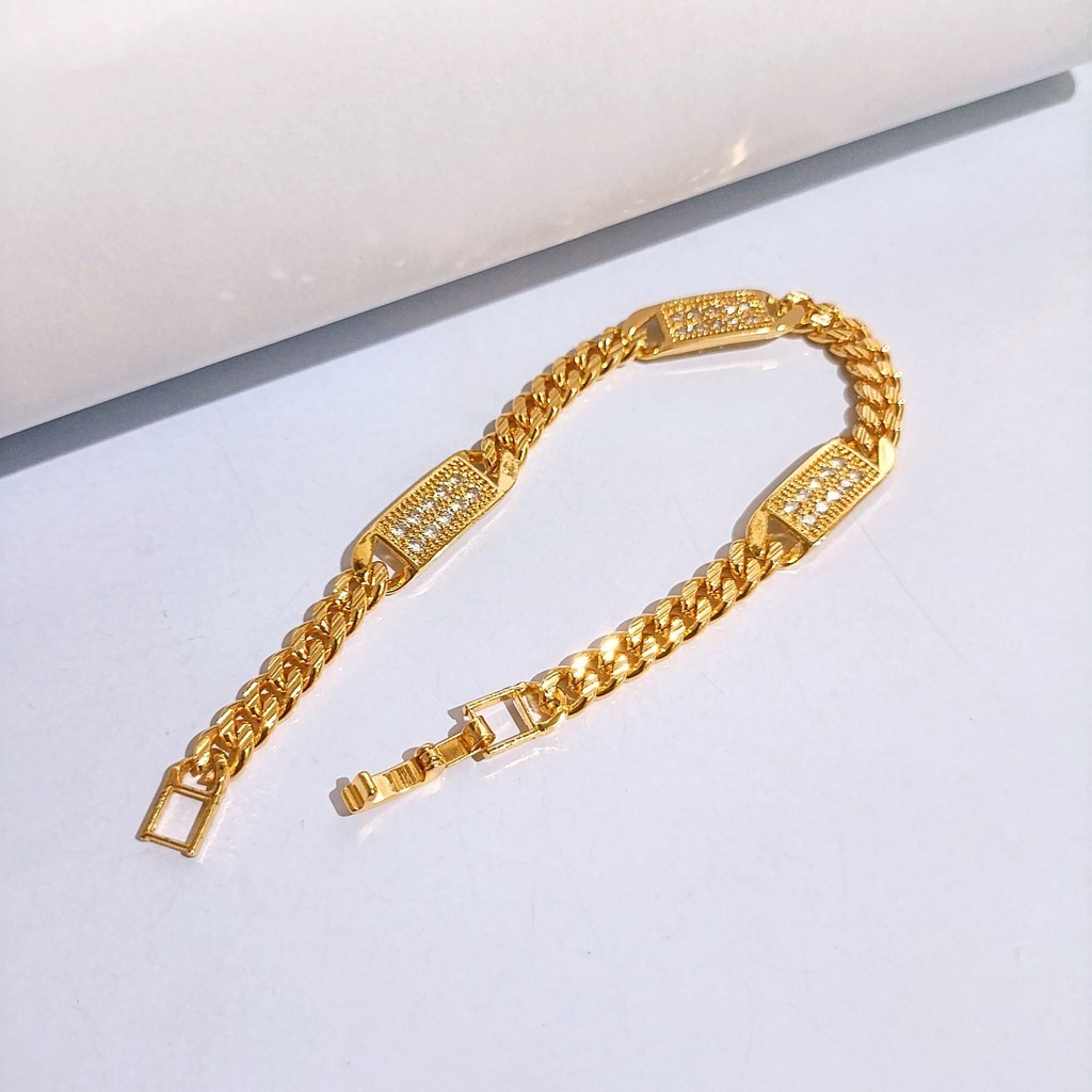 Gelang Rantai Plat Permata Gelang Dewasa