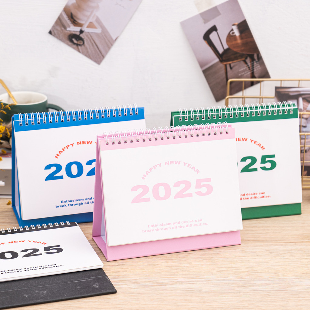 

2025 Happy New Year English Desk Calendar To Do List Calendar Books Monthly Daily Planner Time Manegement Desk Decorations