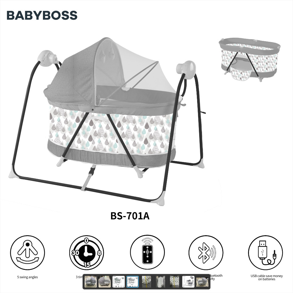 BABYBOSS BS-701 Ayunan Bayi Elektrik Otomatis Baby Swing Bed Ranjang terbaru