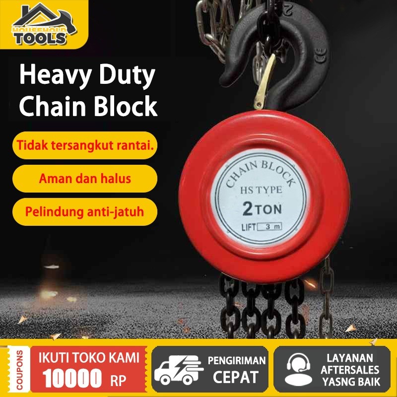 Chain Block Heavy Duty Chain Block 1ton 2ton Katrol Angkat Takel Katrol Kerekkan Manual Takel Chain