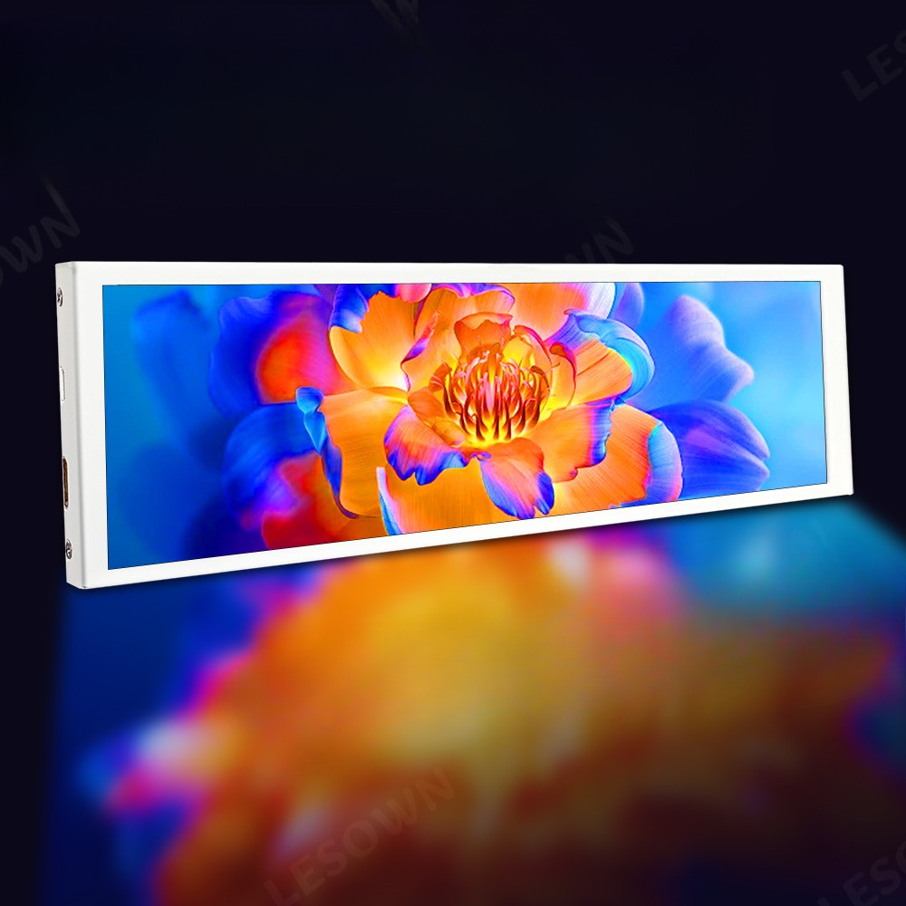 

Lesown 7.9 polegada 400x1280 ips barra lcd hdmi ampla exibição de toque 500nits alto brilho 7.84 longo esticado monitor secundário branco