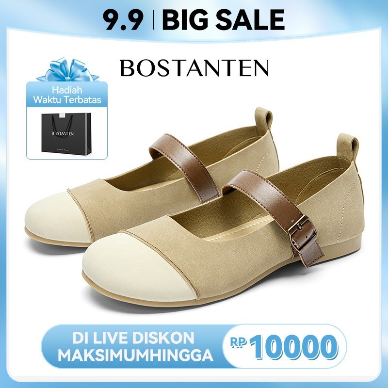 ZABRIN.ID  BOSTANTEN Women Flat Shoes Sepatu Wanita Sandal Sepatu