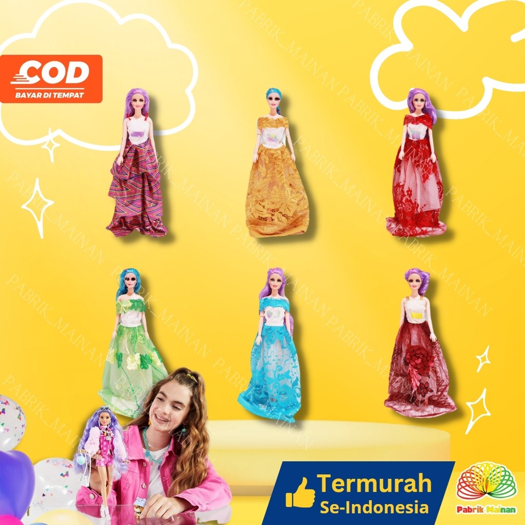 Mainan Anak Boneka Barbie Fashion Tangan Tekuk Berbi