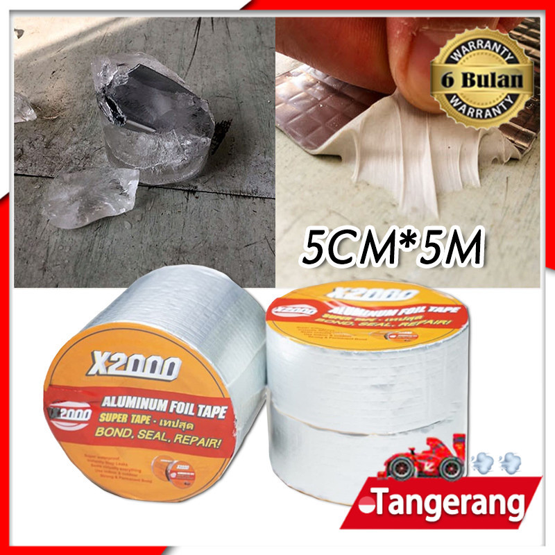 5m  Super Tape X2000 / Butyl Tape / Lakban Anti Bocor / Aluminium Foil Tape