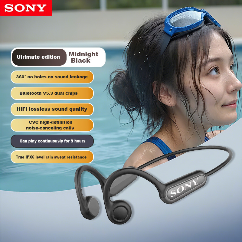 SONY Swimming Earphone Professional Waterproof IPX5 Wireless Bluetooth 5.4 32GB MP3 Sport Bone Condu