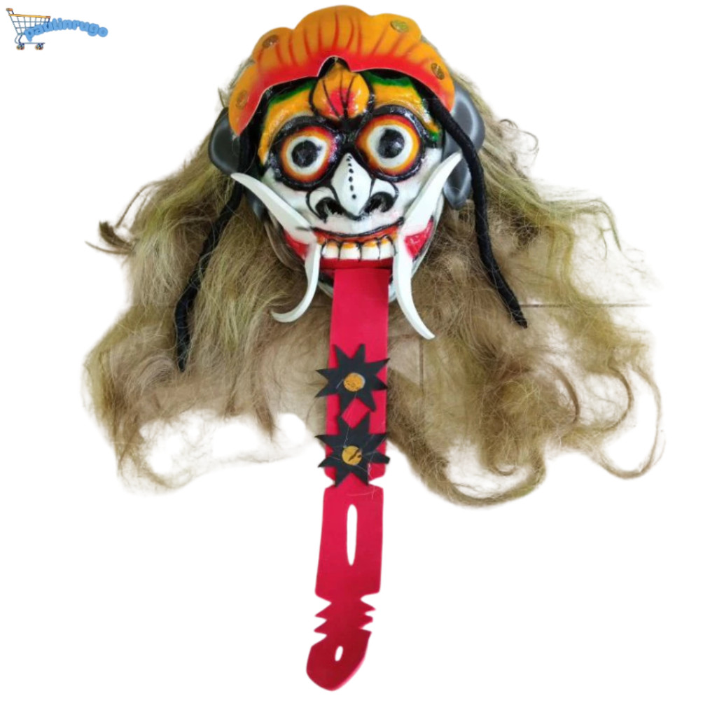 $% Topeng Leak Bali Bahan Mika Rambut Panjang / Topeng Leak Rangda Bali *&