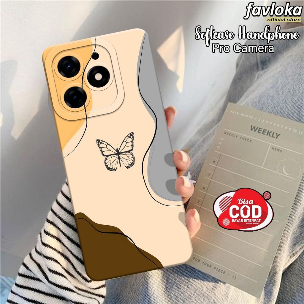 Softcase Hp TECNO SPARK 10 PRO Case TECNO SPARK 10 PRO Terbaru Fashion Case Kupu-Kupu Casing TECNO S