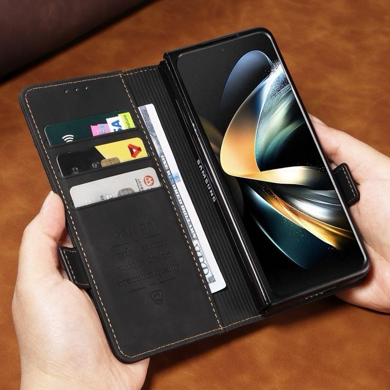 Dompet Flip Wallet Kulit Premium untuk Oppo Find N2 Flip Find N3 Flip Find N3 Fold Case HP dengan Sl