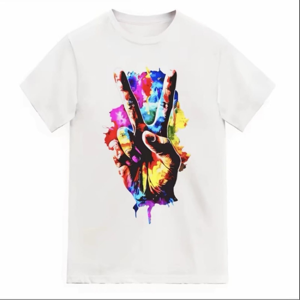 Kaos Distro Artis Lukis Tangan, Kaos Unisex Tebal Keren Kasual Kaos Trendi Kaos Motif