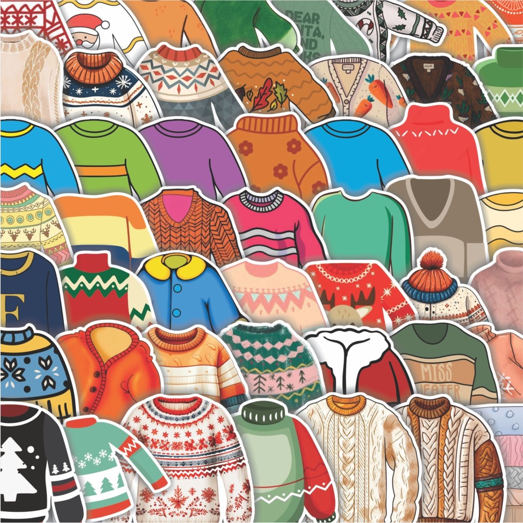 

Stiker Cutting Pack Stiker Knitted Sweater Isi 100Pcs Series Aesthetic Lucu Keren Untuk Koper Bahan Vynil