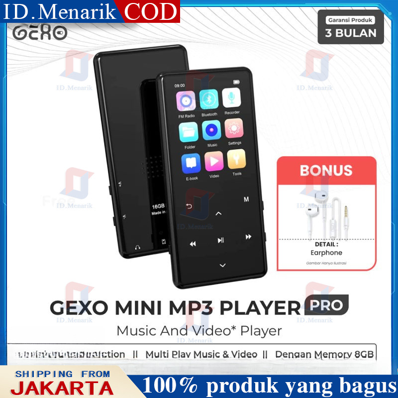 GEXO MP3 PRO Digital Audio Video Player 1.77 Inch Bluetooth 4.2 500mAh DAP MP4 Digital Audio Player 