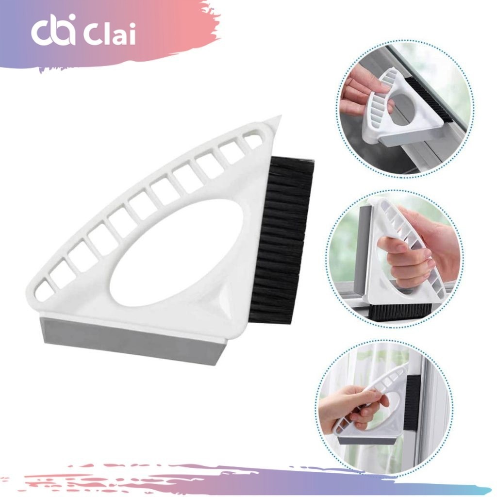 Sikat Wiper 3in1 Segitiga Sudut Celah Pembersih Celah Air Alur Jendela Debu Kotoran Window Wiper Bru