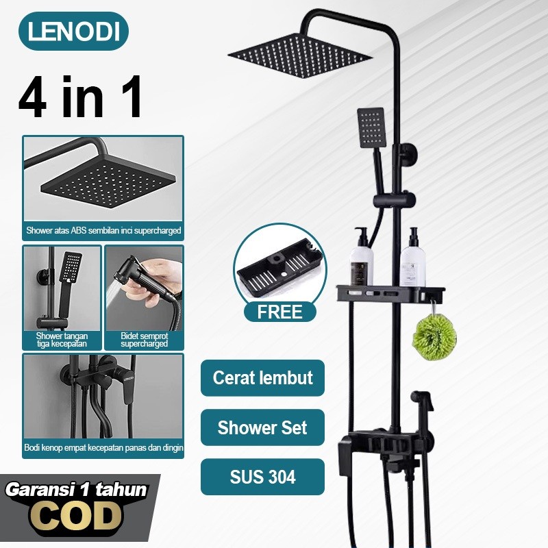 TERLARISLenodi Set Shower Kamar Mandi Set Panas-Dingin / 4 Fungsi set sower kamar mandi tembaga leng