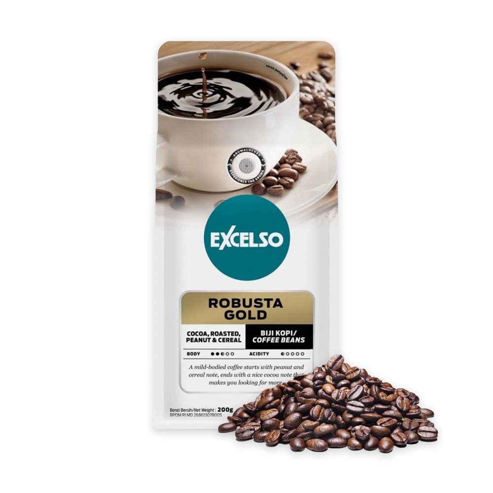 Excelso Kopi Robusta Gold Biji 200G