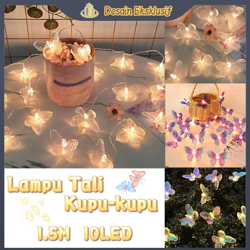 Lampu LED Berbentuk Kupu-kupu Dalam Bentuk Rantai Lampu Dekorasi Ruangan Model Kupu Kupu Lampu Hiasa