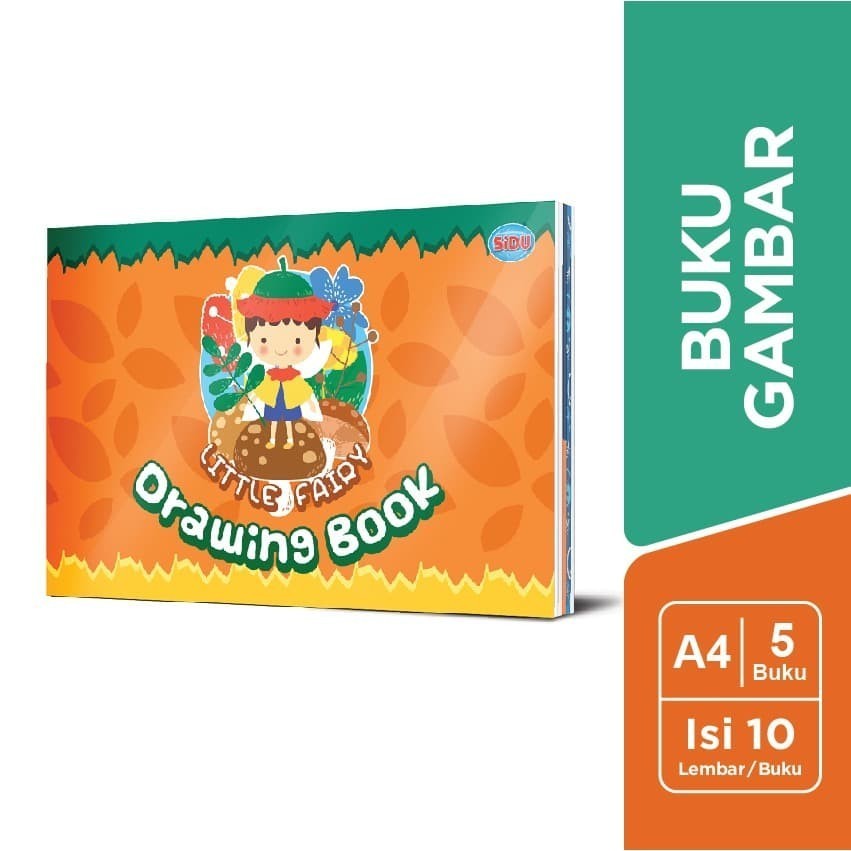 Buku Gambar A4 SIDU | 1 Pak Isi 5 Buku | 10 Lembar per Buku | Drawing Book Anak - 5 pcs (1 pak)