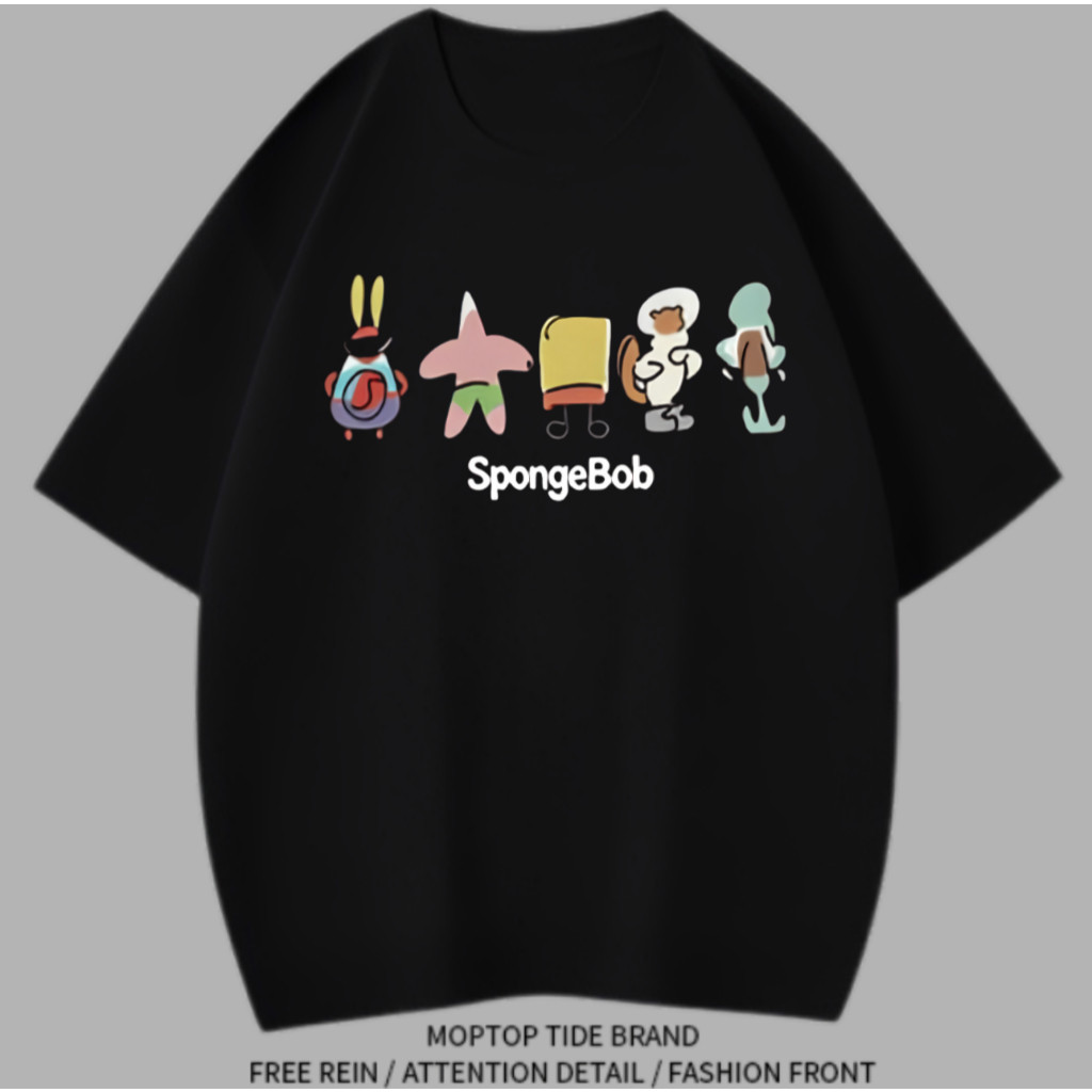 JS.FASHION TX67 New Brands T-shirt Premium Katun Sablon Spongebob Unisex Pakaian Nyaman dan Dingin