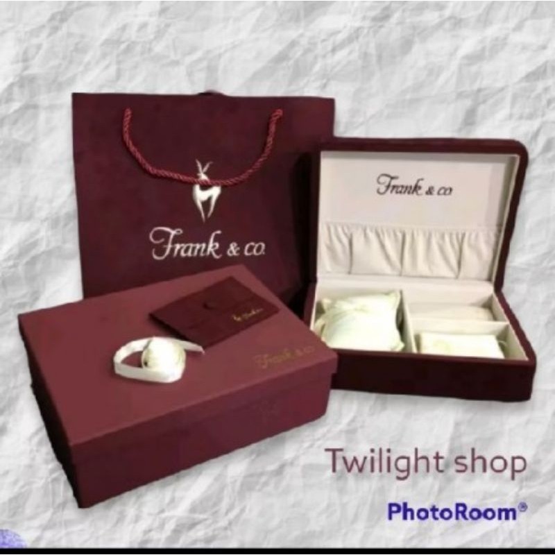 PROMO NEW KOTAK / BOX WEDDING RING / SET JEWELLERY FRANK & CO 100% AUTHENTIC TERMURAH COCOK UNTUK HA