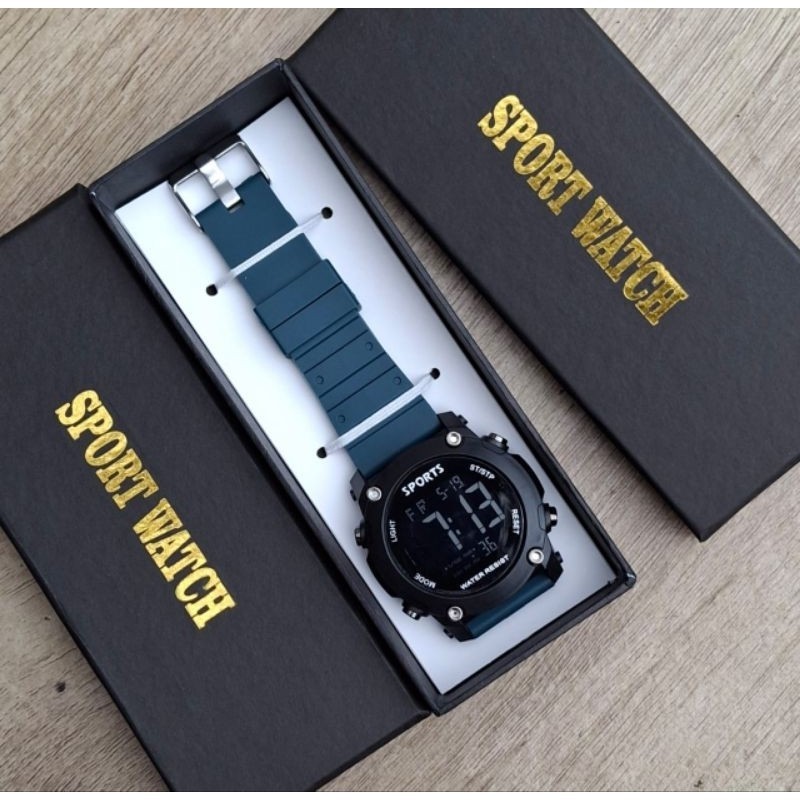 [𝗡𝗼𝘂𝗿𝗮] Jam Tangan Digital Pria Sporty  free box keren dan Kekinian