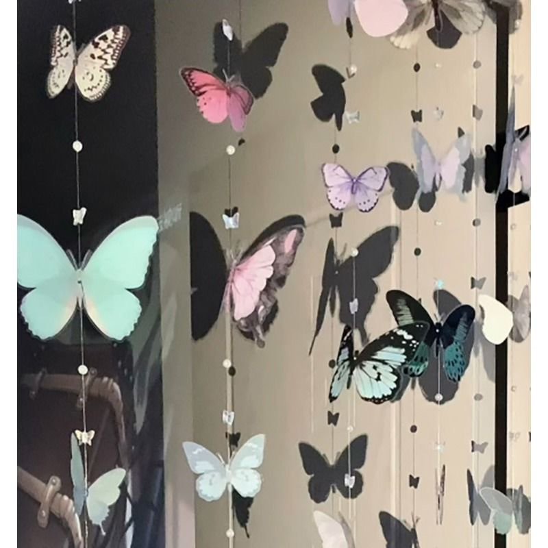 6m Tirai Manik Manik Kupu Warna Tirai Pintu Jendela Satu