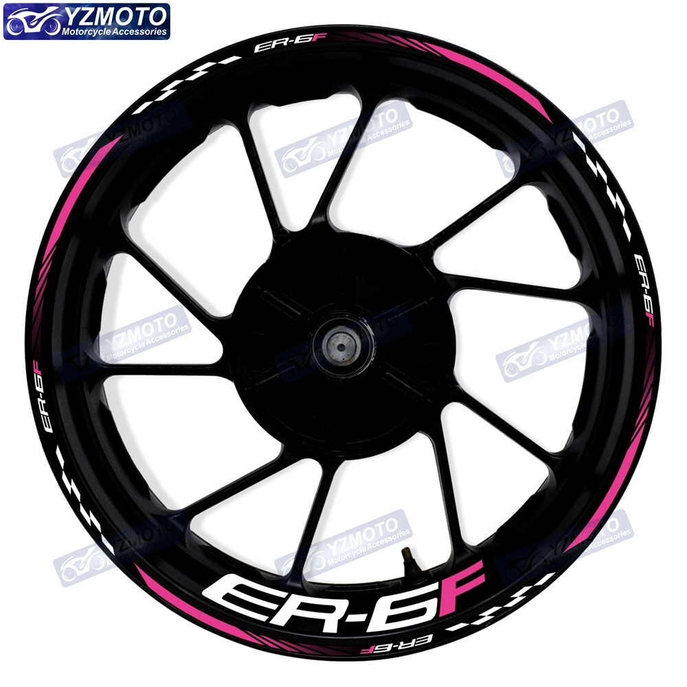 For Kawasaki ER-6F ER6F Motorcycle Front And Rear 17 Inch Wheel Hub Sticker Decal Waterproof Reflect