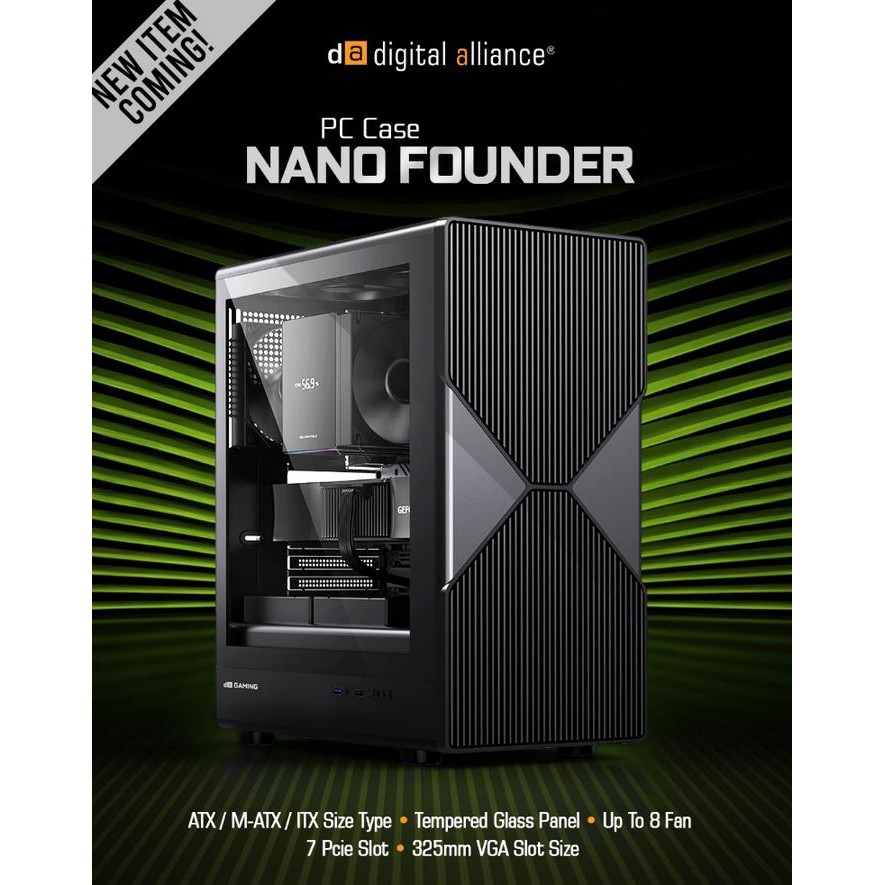 Digital alliance DA Nano Founder Edition ATX M-ATX Case PC | Black