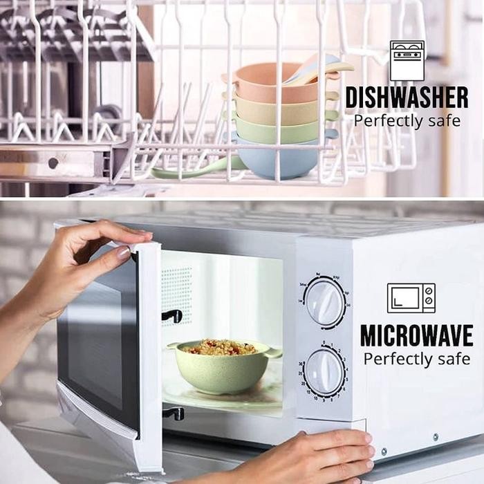 KANDILA BOWL + STAINLESS SPOON & FORK KDL022-5 Mangkok GANDUM ALAMI MPASI Bayi SENDOK GARPU STAINLES