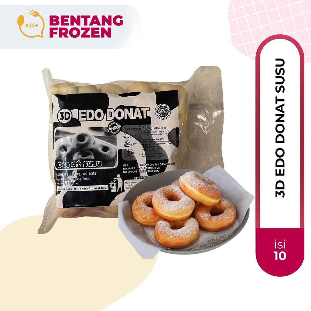3D Edo Donat Susu Jumbo Isi 10Pcs / Donut / Donuts