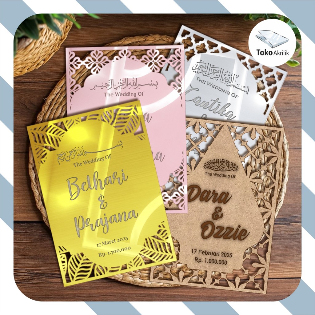 Mahar akrilik pernikahan | Seserahan pernikahan | Mahar aesthetic akrilik gold silver | Souvenir per