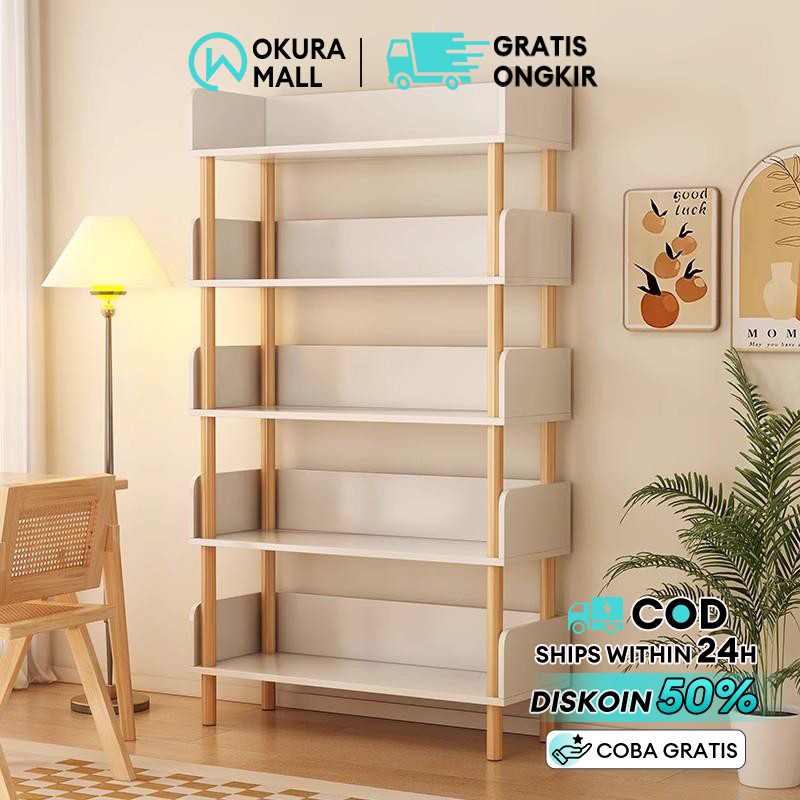 Rak Buku Kayu 6 SUSUN Rak Susun Kayu Rak Buku Penyimpanan Rak Susun Penyimpanan Praktis