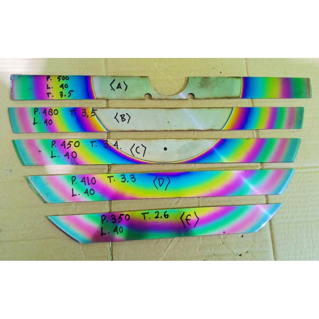 Baja D2 Pelangi Tahan Karat Ukuran MM