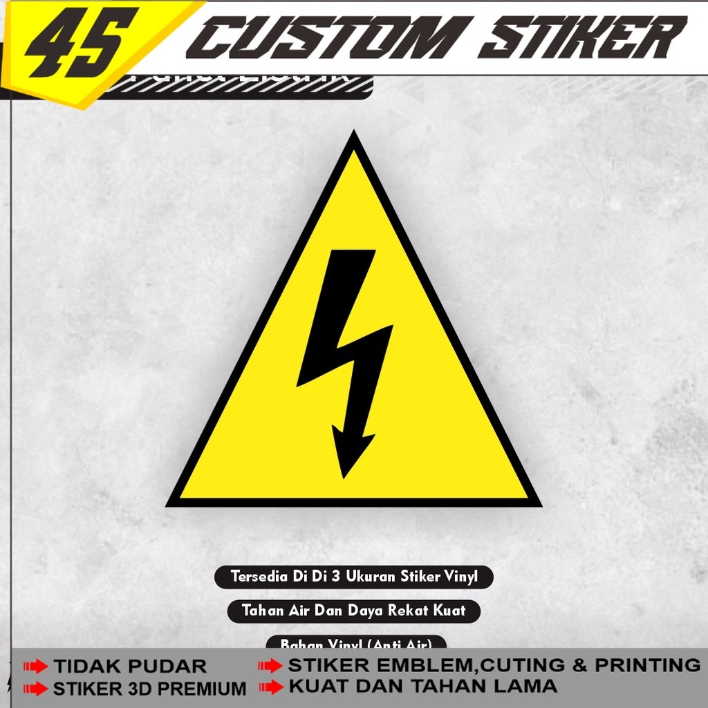 Stiker Panel Listrik Segitiga / Sign Sticker Bahaya Panel Listrik / Stiker Danger Panel Listrik
