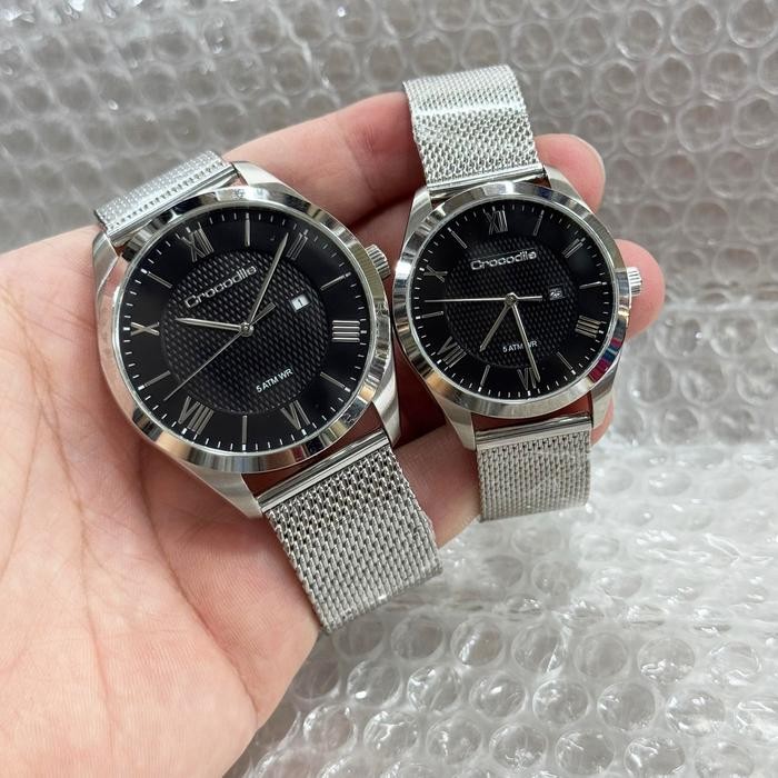 Promo Original Crocodile CM-002A41B CF-002A41B Jam Tangan Couple Analog  CM002 CF002 Garansi Resmi