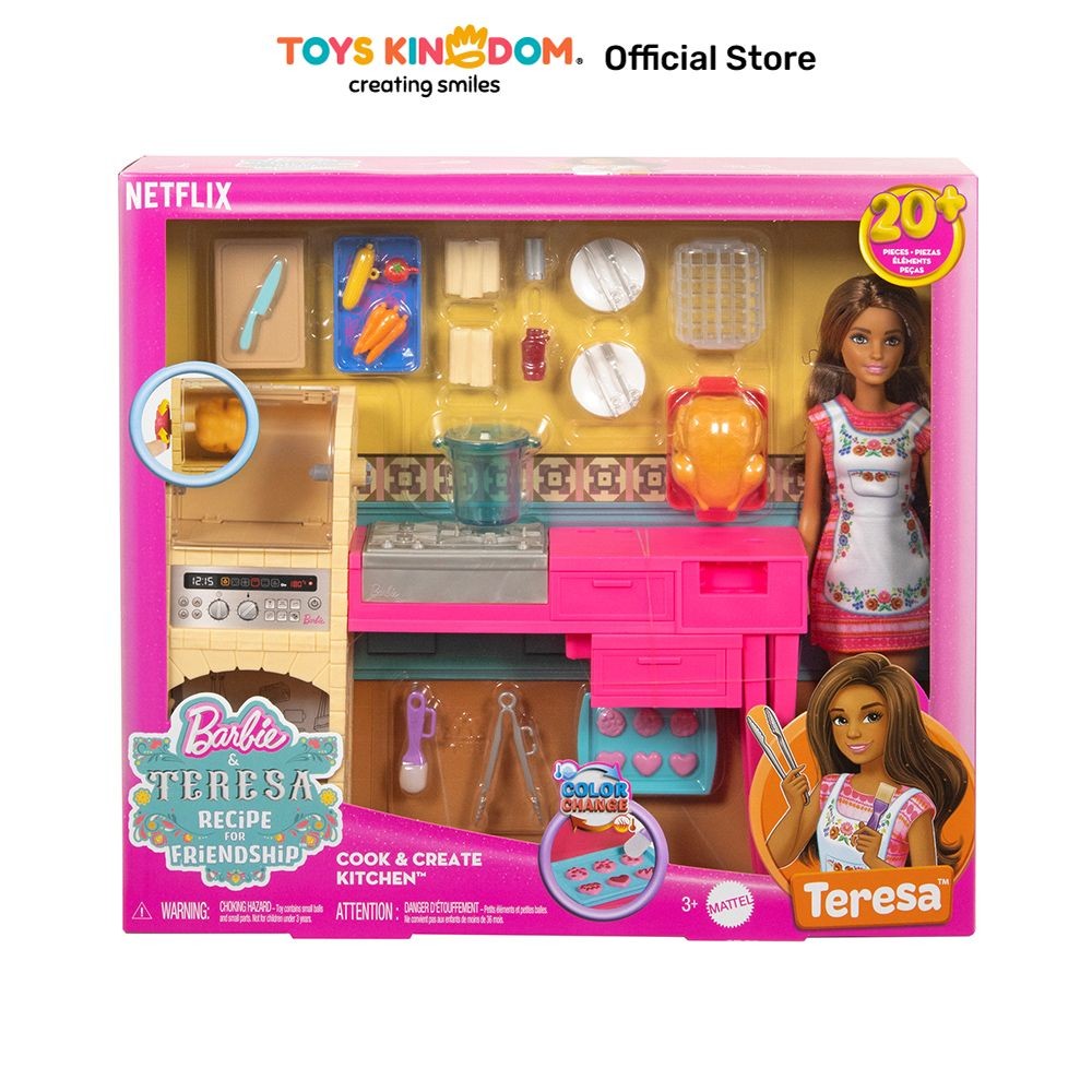 Toys Kingdom Barbie Set Teresa Cook & Create Kitchen JCT06 - Mix Fashion Doll Roleplay Dapur Masak M