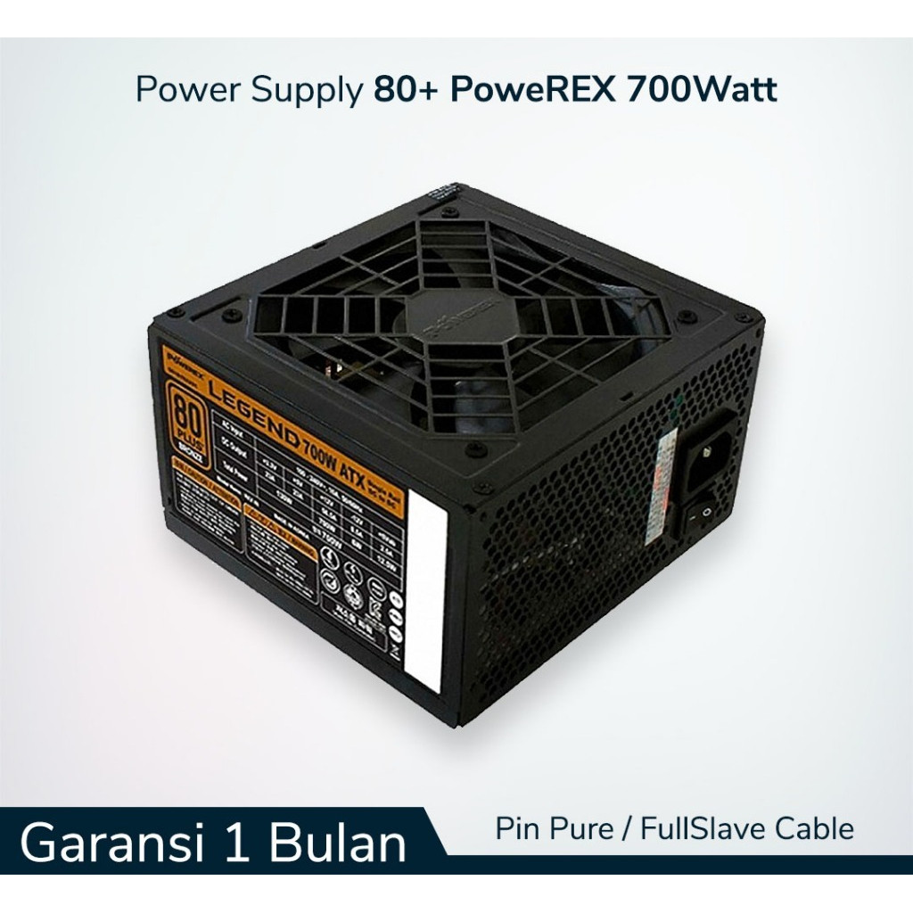 Jual PSU 700Watt 80+ / PowerSupply 700Watt 80+ Merk PoweREX Pin Pure